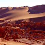 Atacama Desert - rock formation under white sky