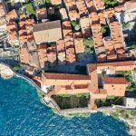 Dubrovnik Old - an aerial view of a small village by the water