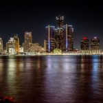 Detroit Skyline - cityscape at night